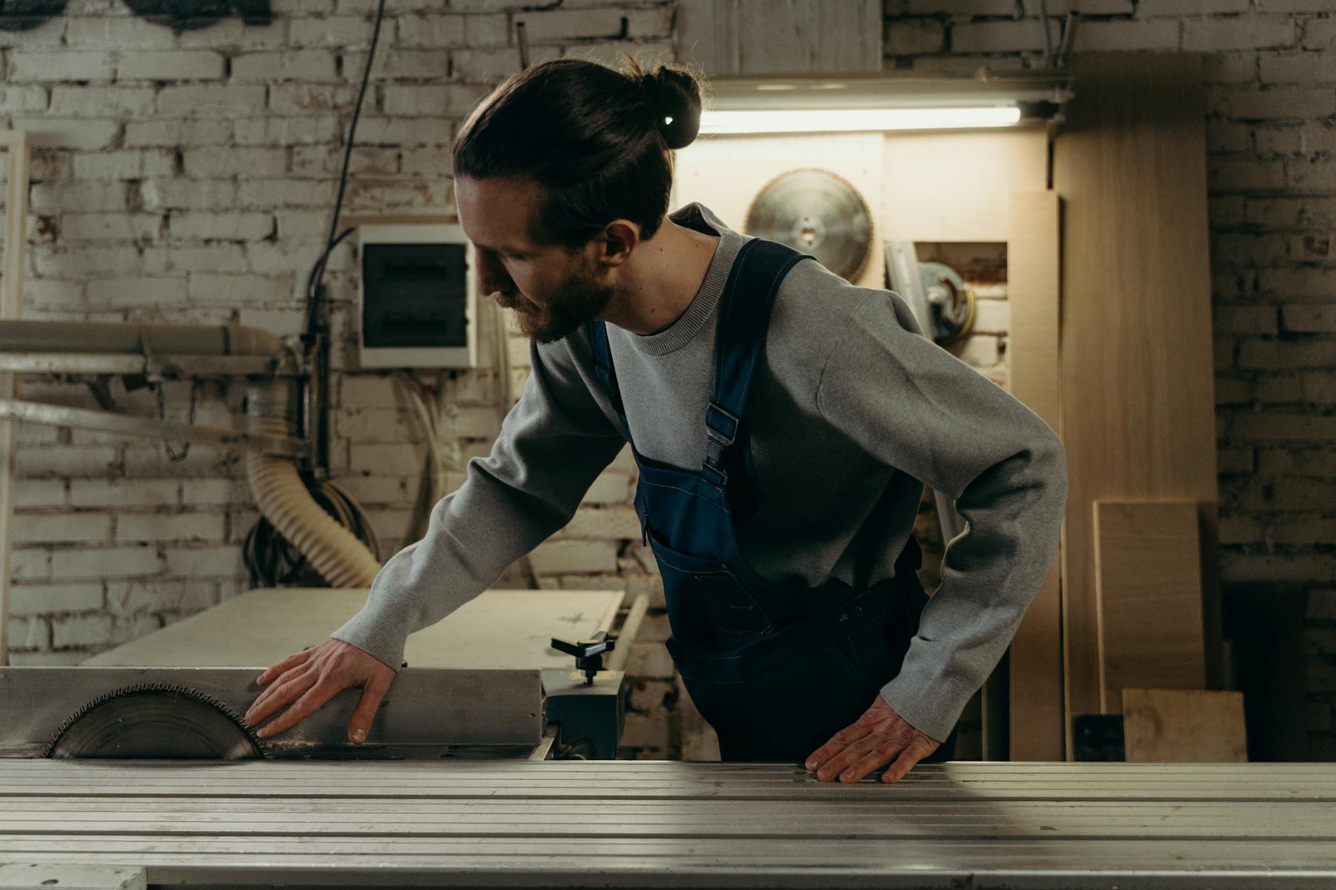 A Northbeam tradesman at work in the shop